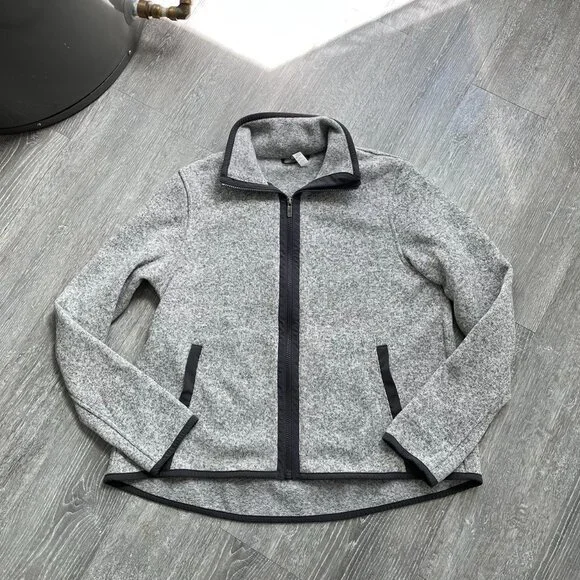 Grey / Black Lululemon Full Zip-Up Fleece Lined Sweater - Picture 2 of 7